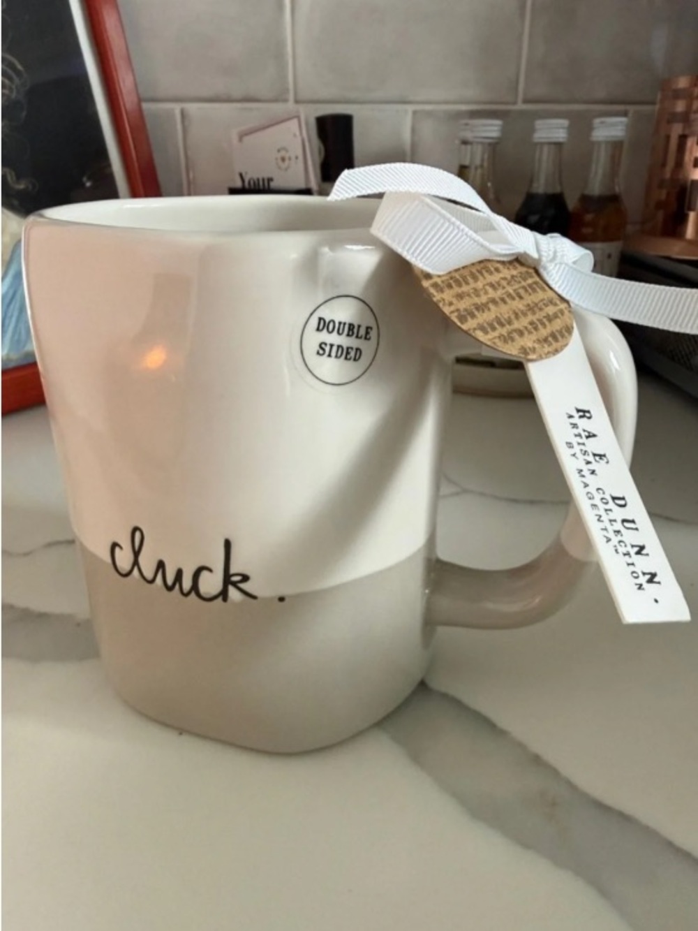Rae Dunn Two-Tone Rooster Mug Cluck NWT